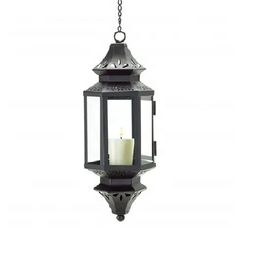 Vintage Metal Glass Hanging Lantern T-Light Holder Wholesale Indian manufacturer Most Popular Candle Holder