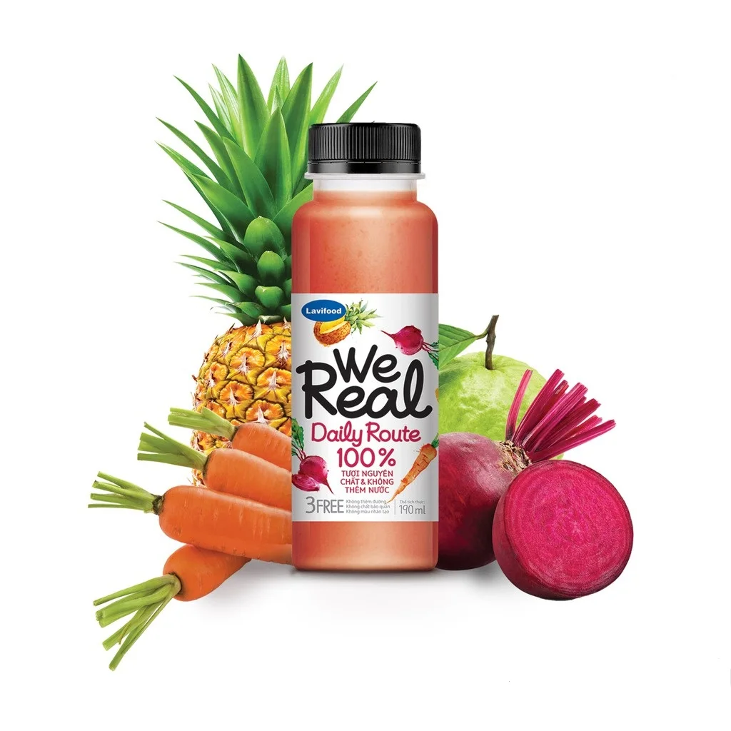 
Pasteurized Fruits & Vegetables Juice Pet 200ml - WE REAL - DAILY ROUTE 