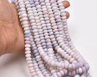 Natural Lavender opal plain roundel shape loose gemstone beads for making jewelry necklace/bracelet wholesale price per gram