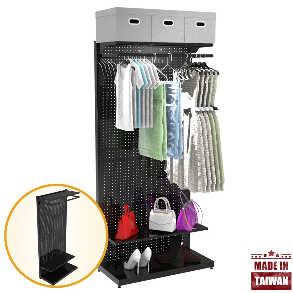 Cloth rack pegboard display wardrobe cabinet for apartment bedroom