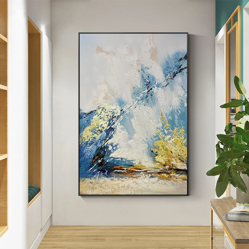 Абстрактная настенная Картина на холсте в скандинавском стиле ручная Настенная картина для гостиной 20x20 дюймов/50x50 см