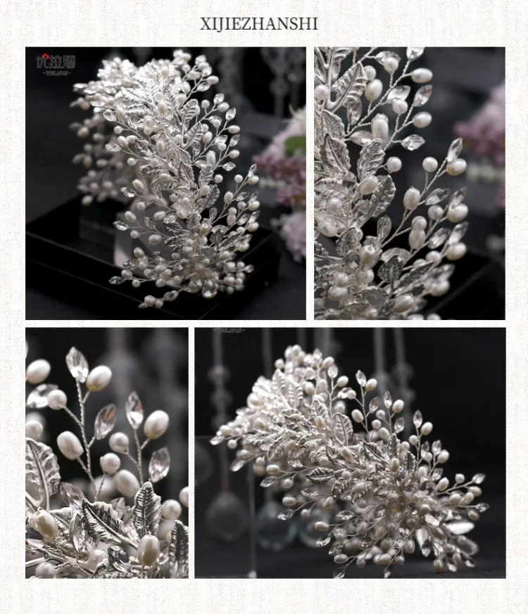 Luxury Rhinestone Wedding Headbands Glass Tiara Crystal Headpiece Bridal Hair Accessories Sliver Golden Headband