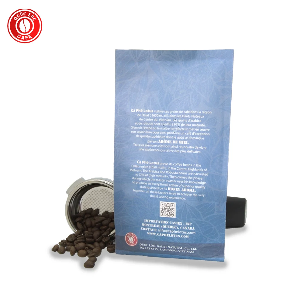 Упаковка в пакет 12 месяцев длительный срок годности сладкий мягкий вкус 30% Робуста и 70% Арабика Лотос кофе из Вьетнама 500gr