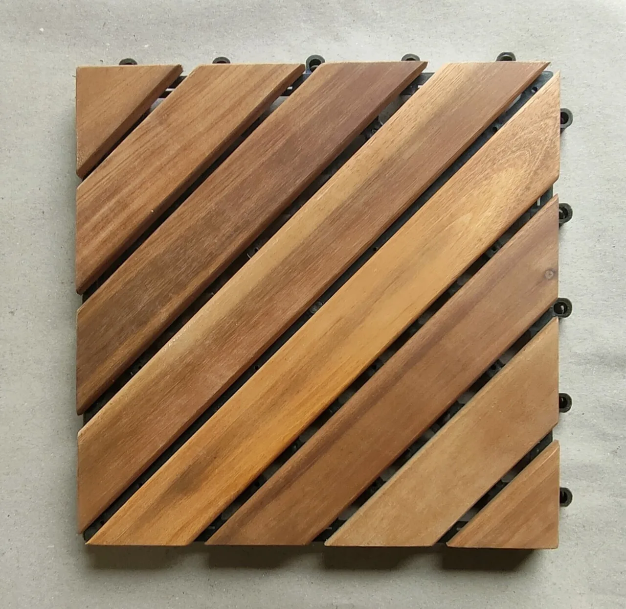 Elegant Modern Acacia Engineered Wood Deck Tile Hot Sale 6 Slats With UV Protection for Outdoor Furniture & Garden Use