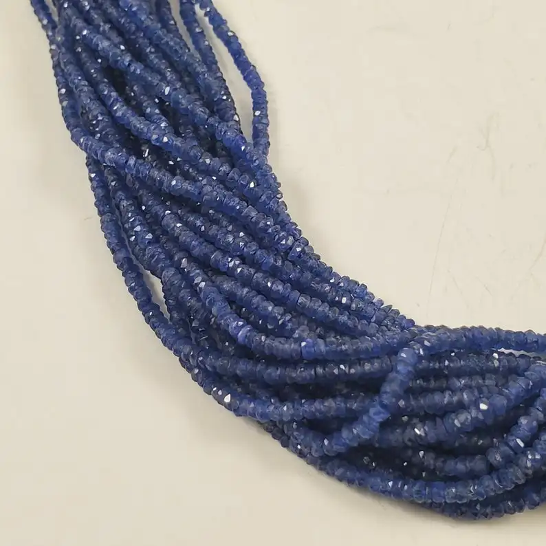  Граненые бусины с синим сапфиром 2-4 мм длиной 16 дюймов для изготовления ювелирных изделий