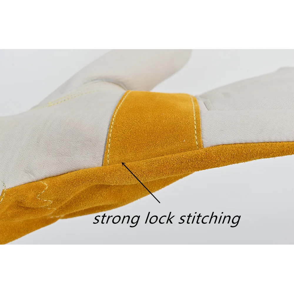 Unlined Cowhide Split Leather Work and Driver Gloves for Heavy Duty Truck Driving