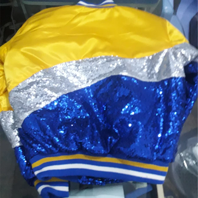 Women Baseball Fashion Design Women Custom Bomber Sequin Jacket