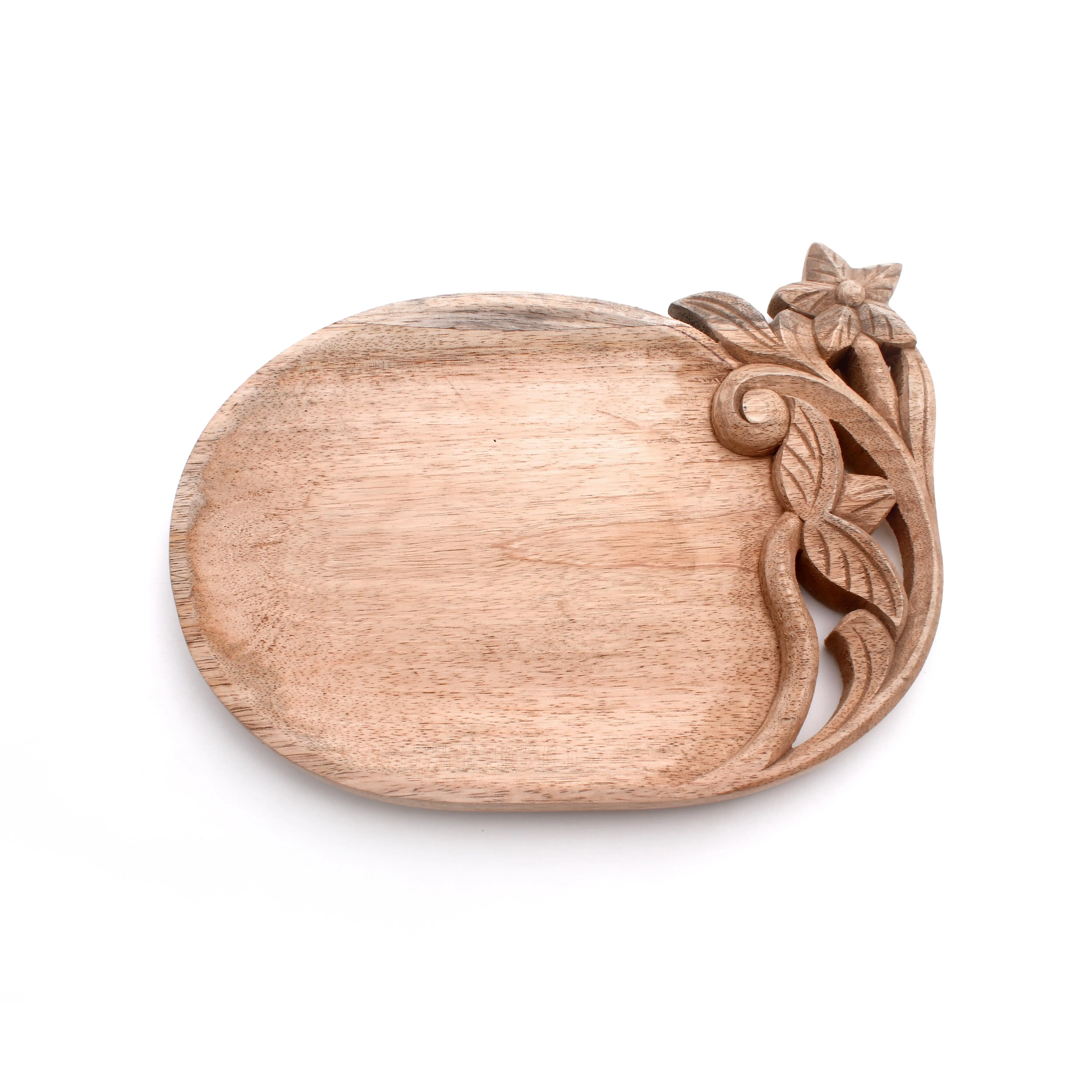 Wooden Chopping Board with Hand Carving Designer 25 x 17 x 3 CMS Mango Wood Board Vegetables/Cheese/Meat Wooden Serving Board