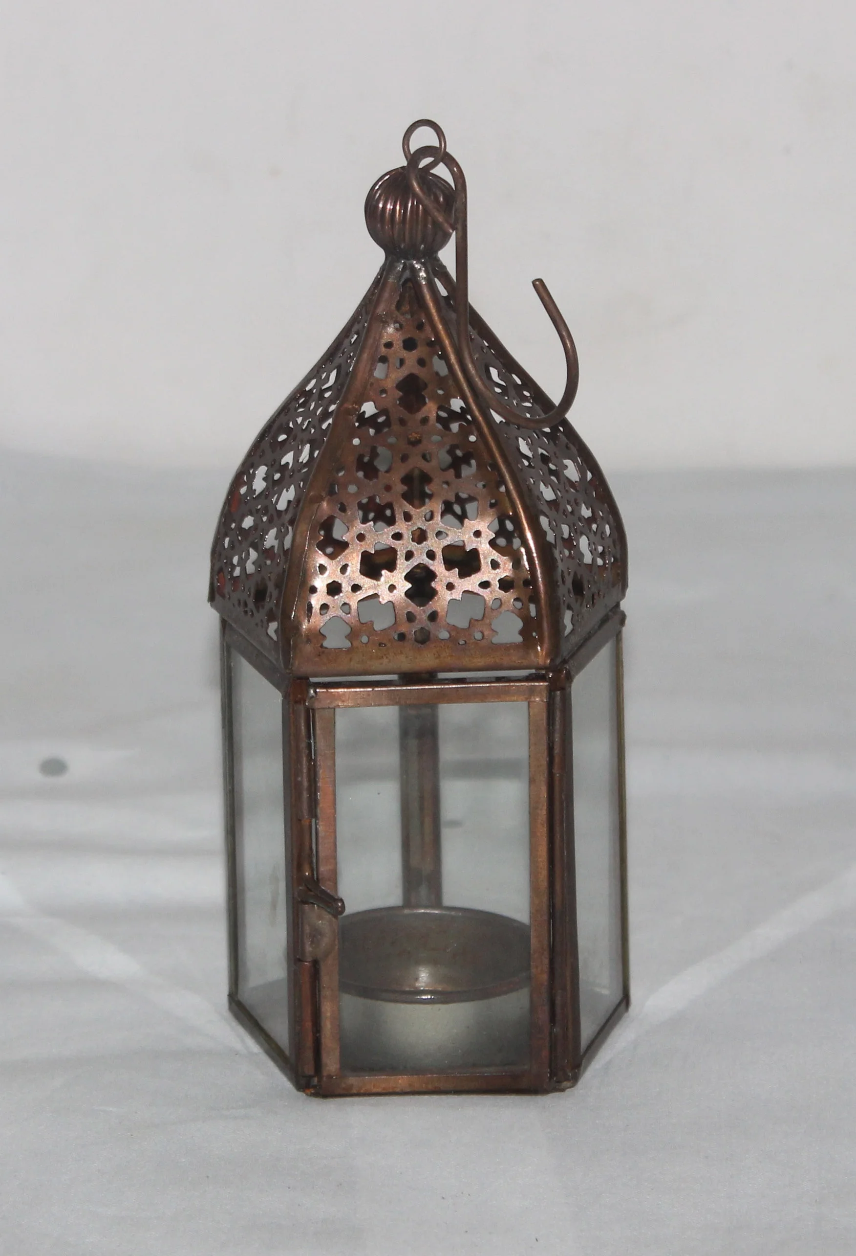 Metal Glass Moroccan Style Table Top and Hanging Lantern Tealight Candle Holder Metal Glass Moroccan Style