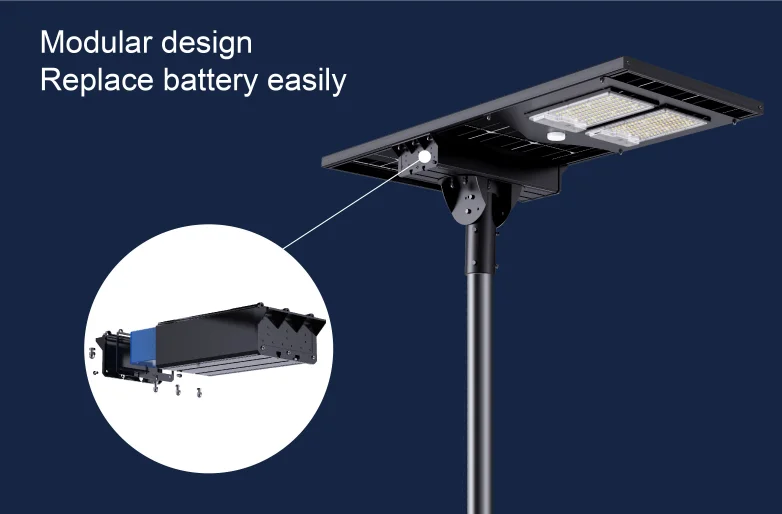High lumens Waterproof IP65 Lifepo4 2000 cycles battery 60w 80W 100w 120w 150w integrated all in one led solar street light
