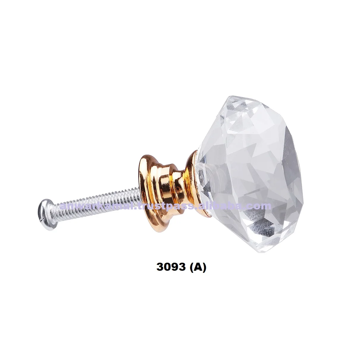 Hot Wholesale Brass & Crystal Door Knob For Door Cabinet Drawer Pulls