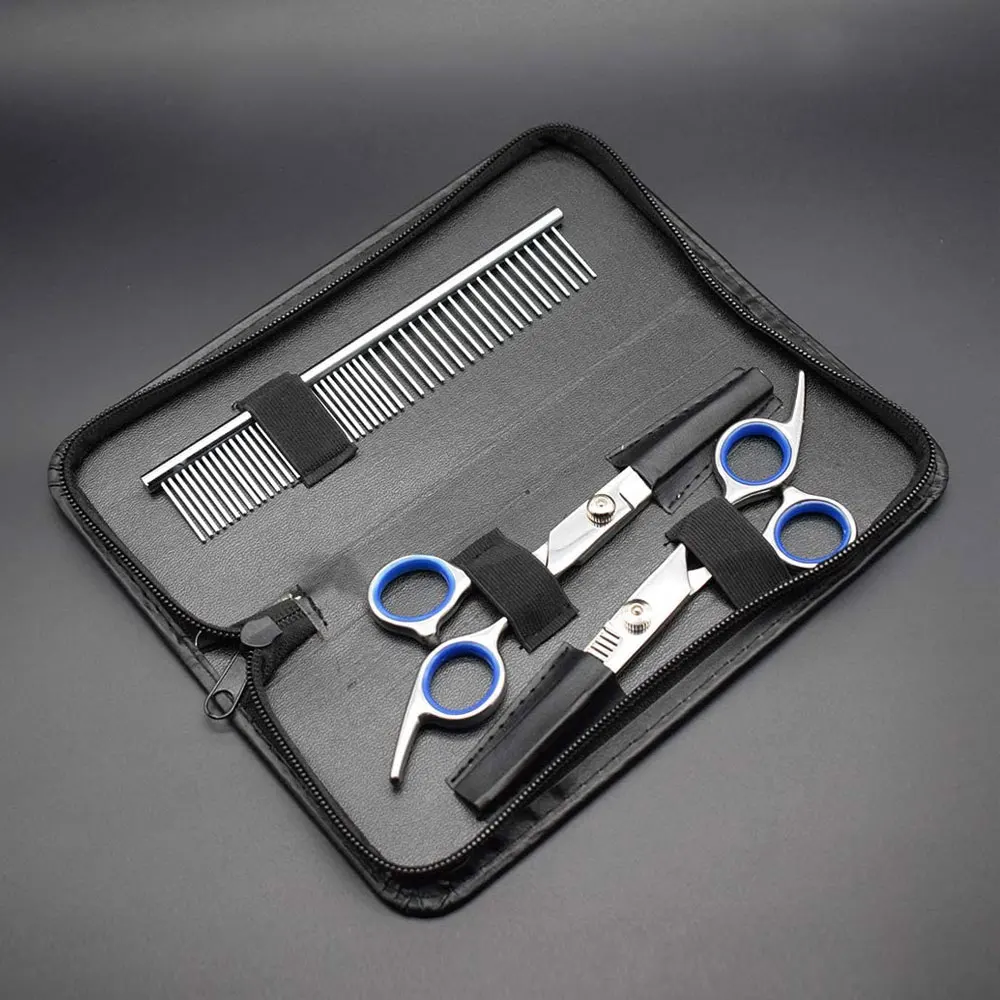 Stainless Steel Dog Grooming Scissors With Safety Round Tips, Heavy Duty Pet Grooming Scissors