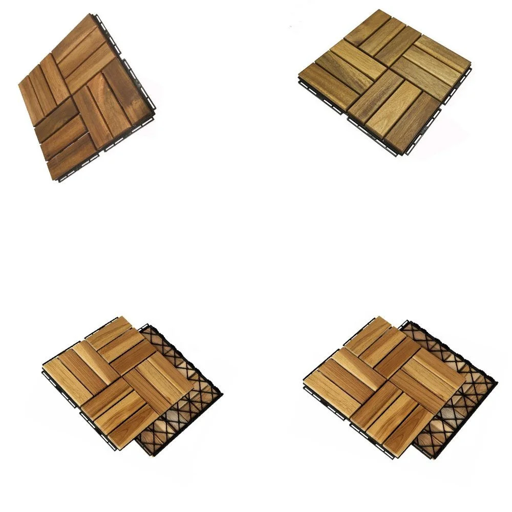 
Acacia Wood Interlocking Deck Tiles, Plastic wood composite interlock deck tile or Plastic Decking Flooring Tiles B6062  (1700005590119)