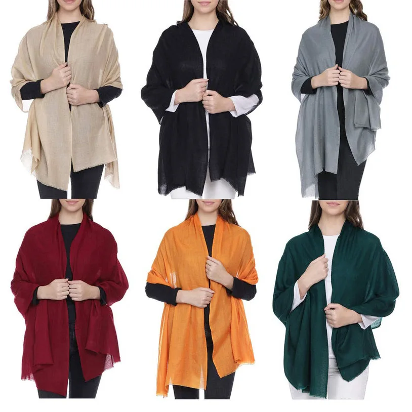 Wholesale Soft Pure 100% Woolen Cashmere Indian Customized Best Price Scarves,Shawl For Woman