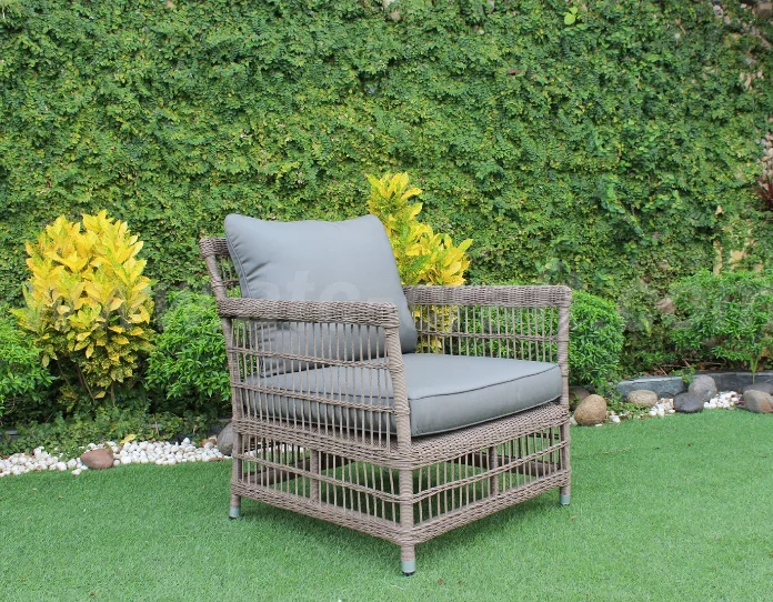 High-Durable Poly Rattan Outdoor Sofa Set Natural-Like & High Quality from Vietnam Brand Aluminum Frame for Garden Use