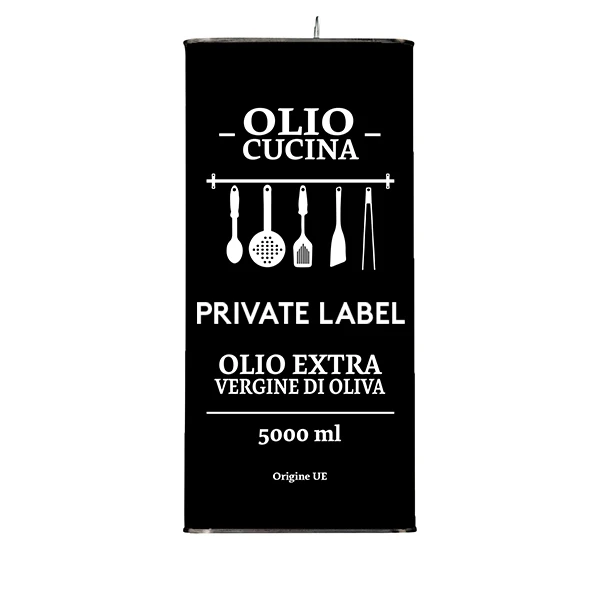 Private Label Extra Virgin Olive Oil 5 L tin can for cooking for wholesalers