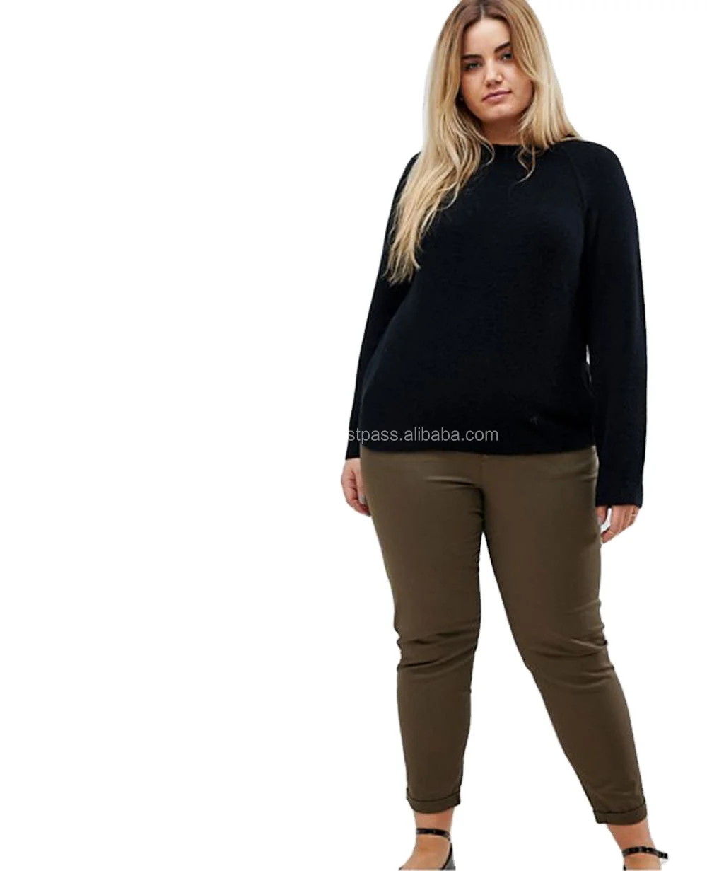 Hot Sale Ladies Pants Fashion Harem Pants Women White Casual Cotton Twill Trousers