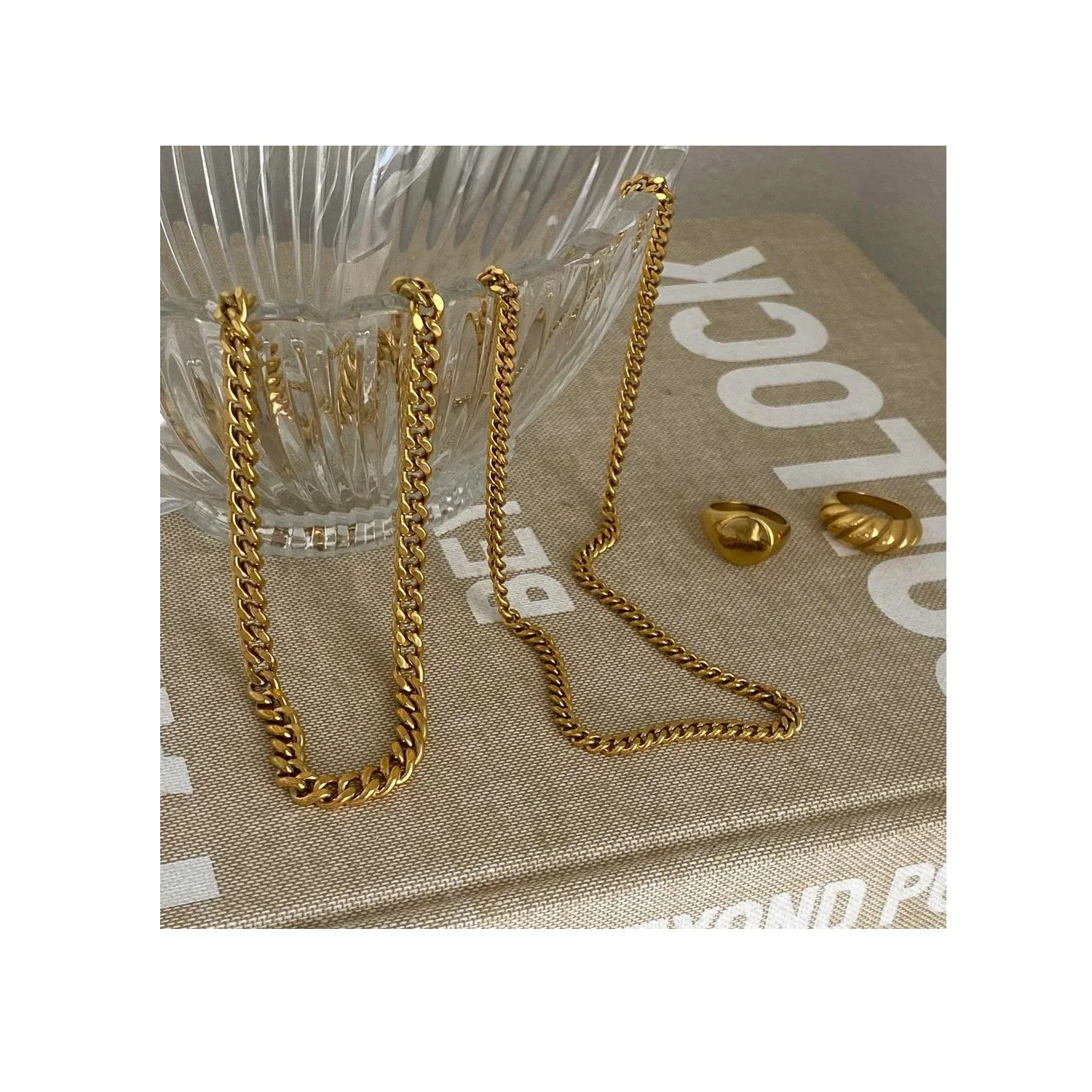 Thick Cuban Link Chain Chunky Miami Double Layered Snake Choker Stainless Steel 18K Gold IP Plated Necklace