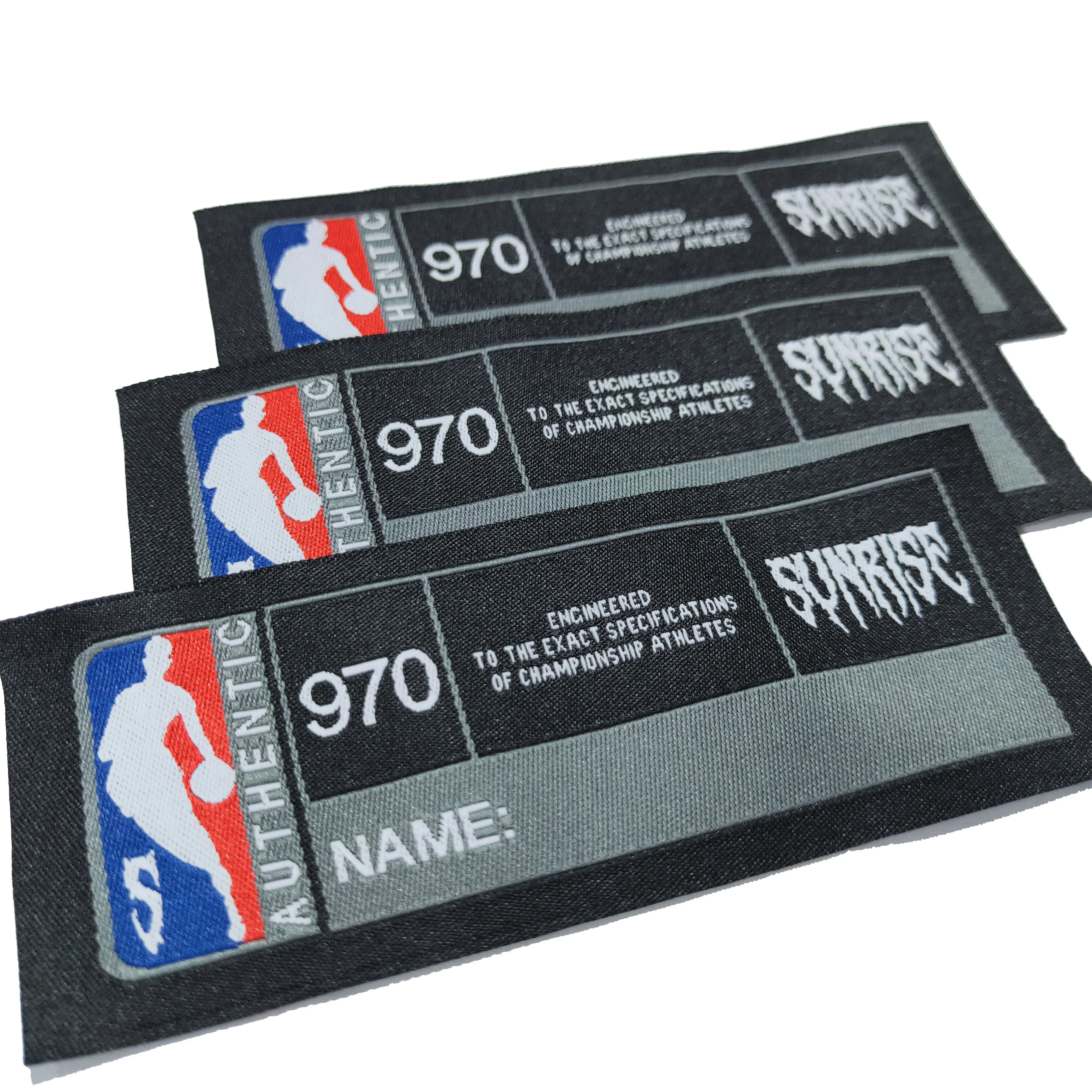 Custom basketball clothes private sports lucky woven labels for clothing