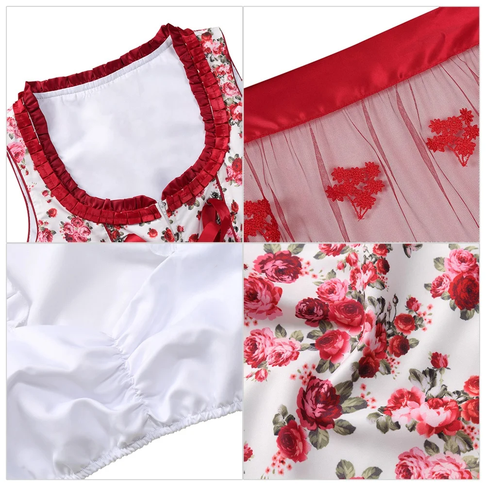 Custom Dirndl Dress With Net and Ribbon Flowers Printed Fabric and Cotton Blouse  / Mini Dirndl / Trachten Dirndl