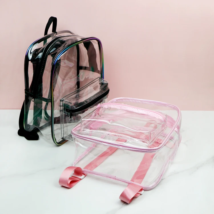 Amazon hot Selling Clear pvc backpack, clear plastic bags, custom clear backpack transparent school bag