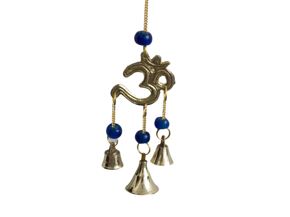 Brass Bell Wind Chimes with Fish Metal 3 Brass Bells Good Luck Chime Religious Style Model for Gifts