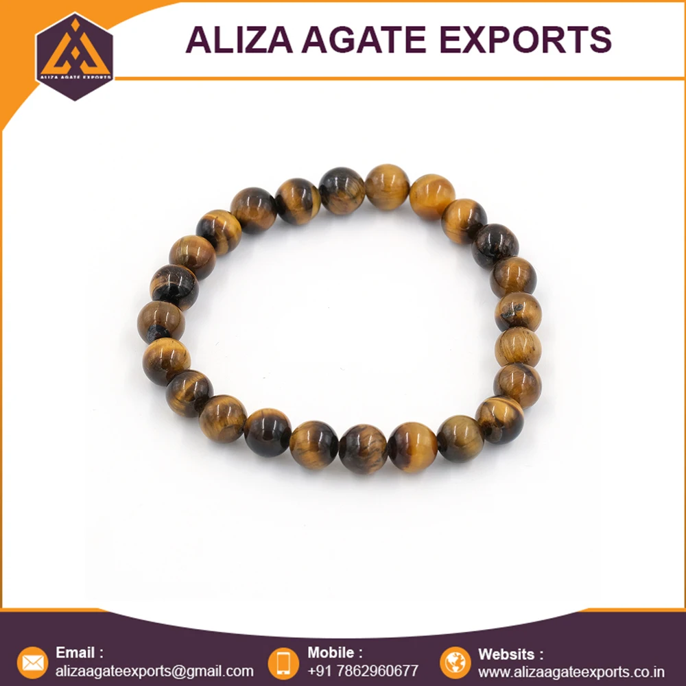 Charm Fashion 8mm Tiger Eye Crystal Beads Bracelet Online Shop Factory Price Gemstone Jewelry