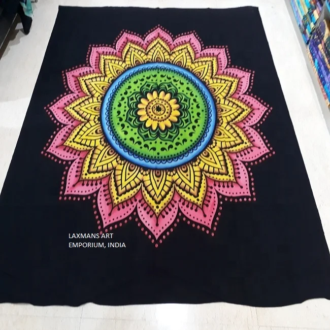 New Mandala Designs Mix Hand Painted Multi Color Cotton Bed Sheets/Wall Hangings Tapestry Wholesale
