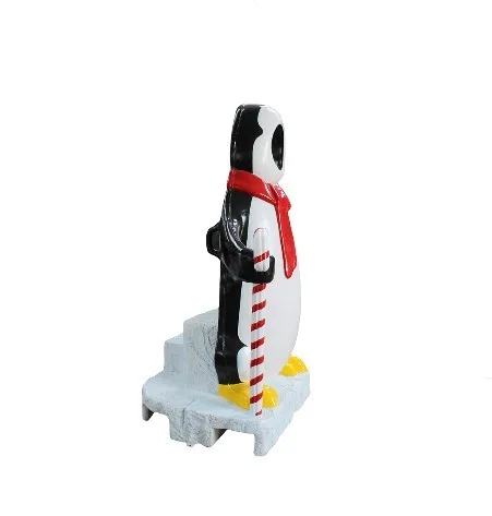 Custom new design Arctic penguin photo-op christmas fiberglass decoration