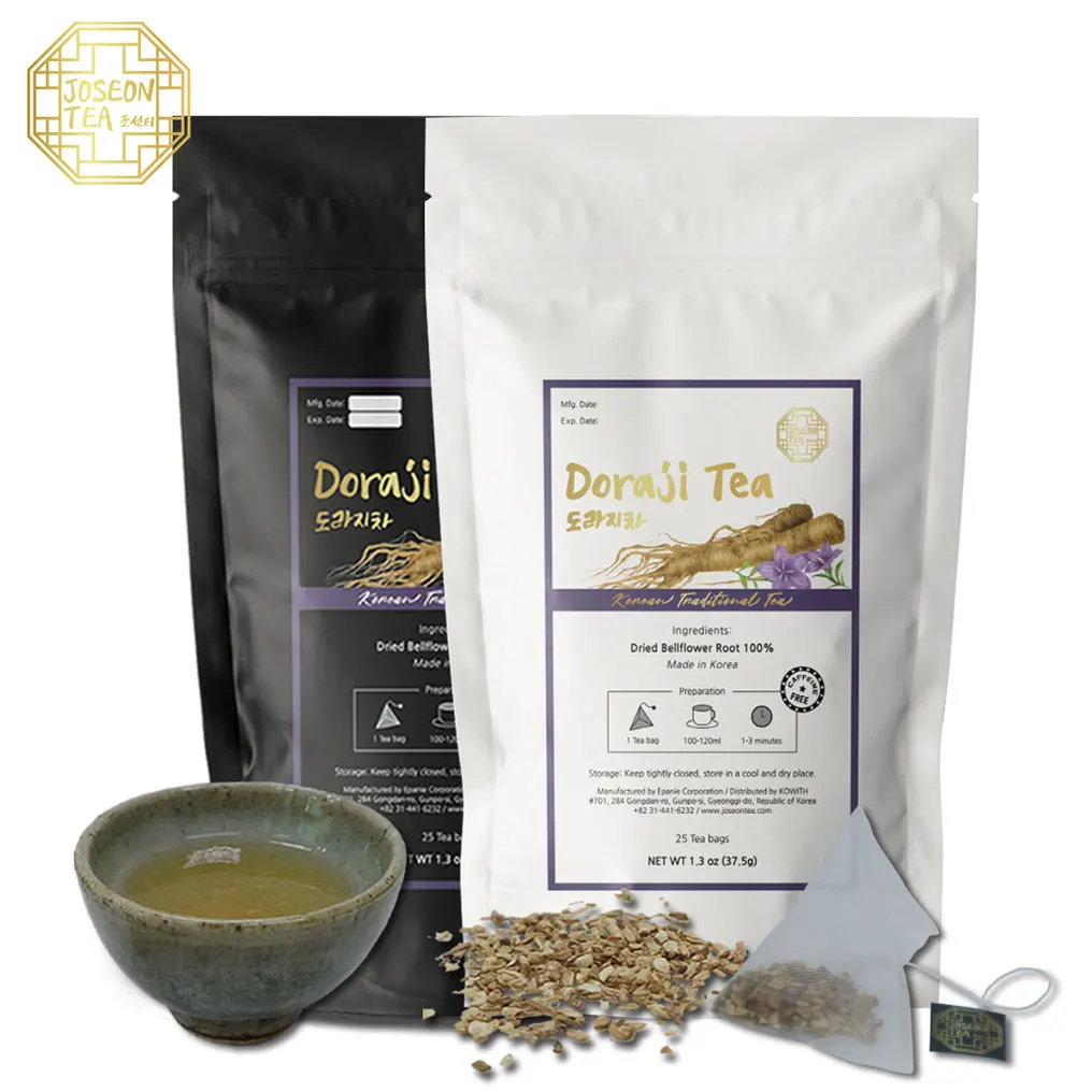 Самый популярный корейский здоровый чай, корневой чай Bellflower в пирамиде с треугольным фильтром, чайные пакетики, оригинальный, Сделано в Корее