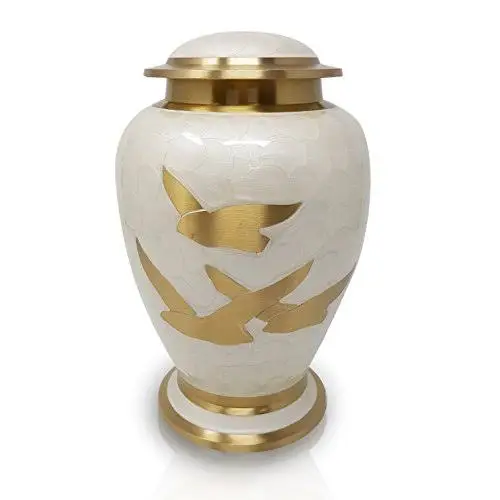 Hand Engraved Cremation Urns for Human Ashes in Different Designs in High Quality with Silver Electroplating in Wholesale Rates