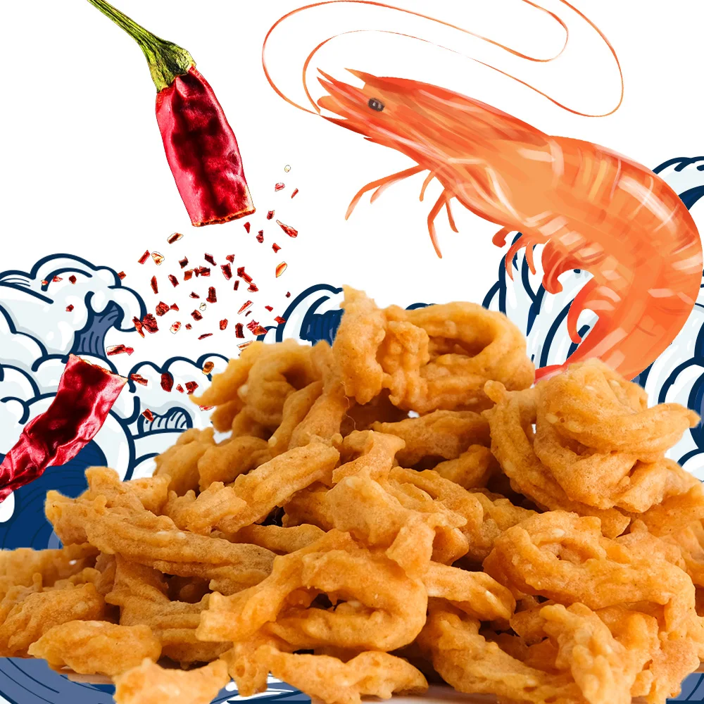 
Malaysia Wholesale Customize 4 flavors Shrimp Stick Prawn Crackers Murukku Prawn Muruku Spicy Hot Keropok Kerupuk Udang 