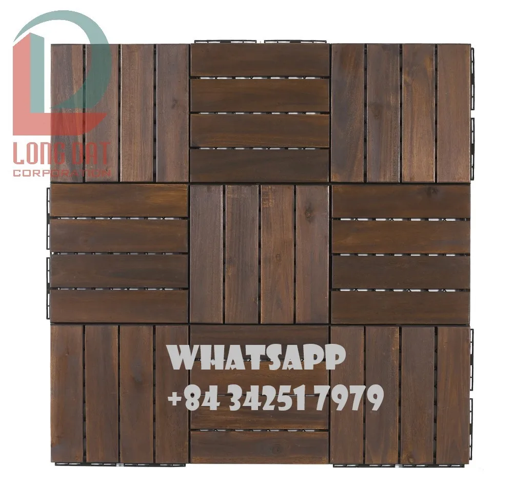 Tiles decking- Using in/outdoor - wood deck tiles 6/12 slats for Sale - Hardwood materials