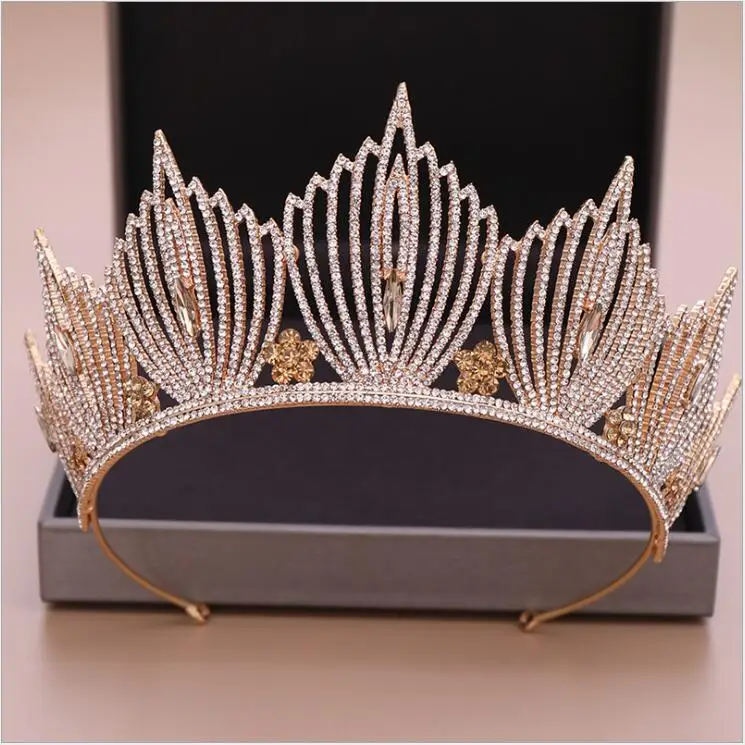 Fashion Women Silver Crystal Bride Crown Headbands Princess Queen Tiaras And Crowns Bridal Wedding Hair Jewelry Head Accessories