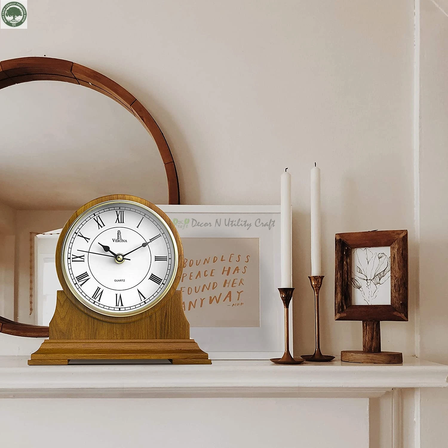 Premium Home Accessories Mantle Clock Antique Battery Operated Wood Non Chiming Grandfather Table Wooden Vintage Life Inc.
