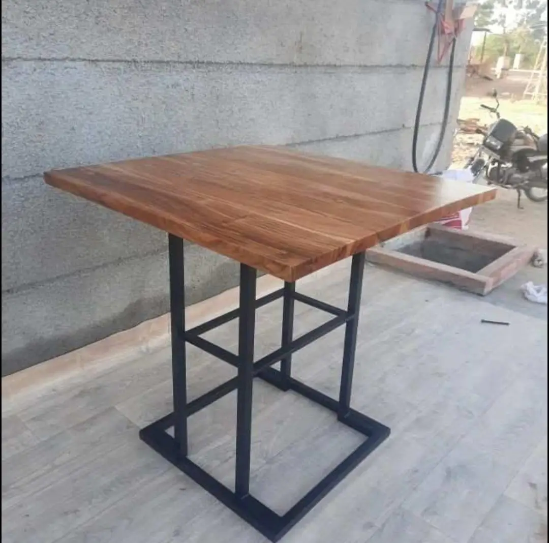 small dining table cheap solid wood iron table
