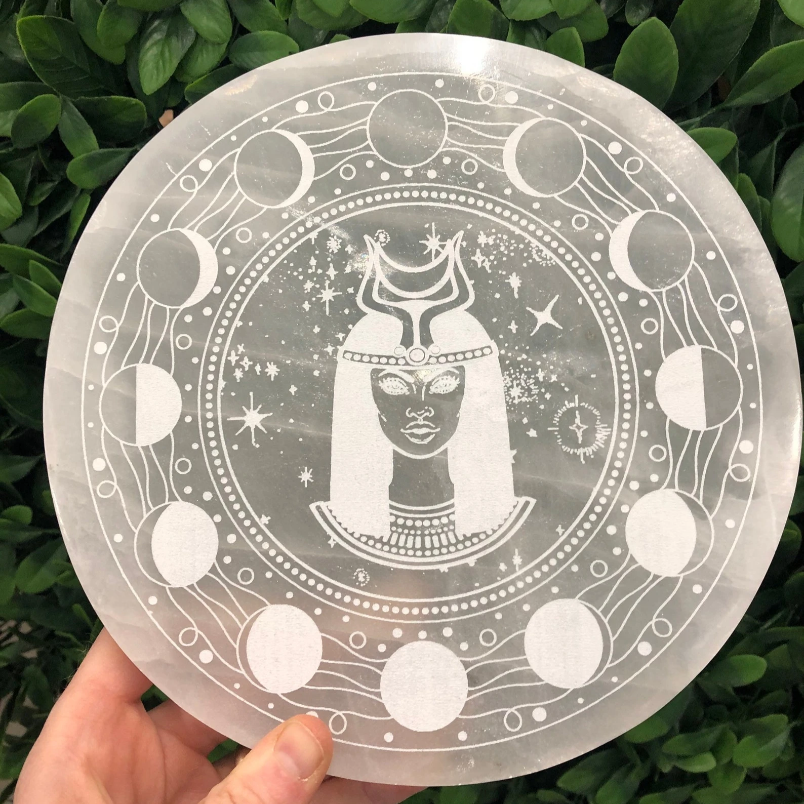 Beautiful Selenite Charging Plate Egyptian Goddess of night Charge Cleanse Your Crystals hot selling selenite for customizable