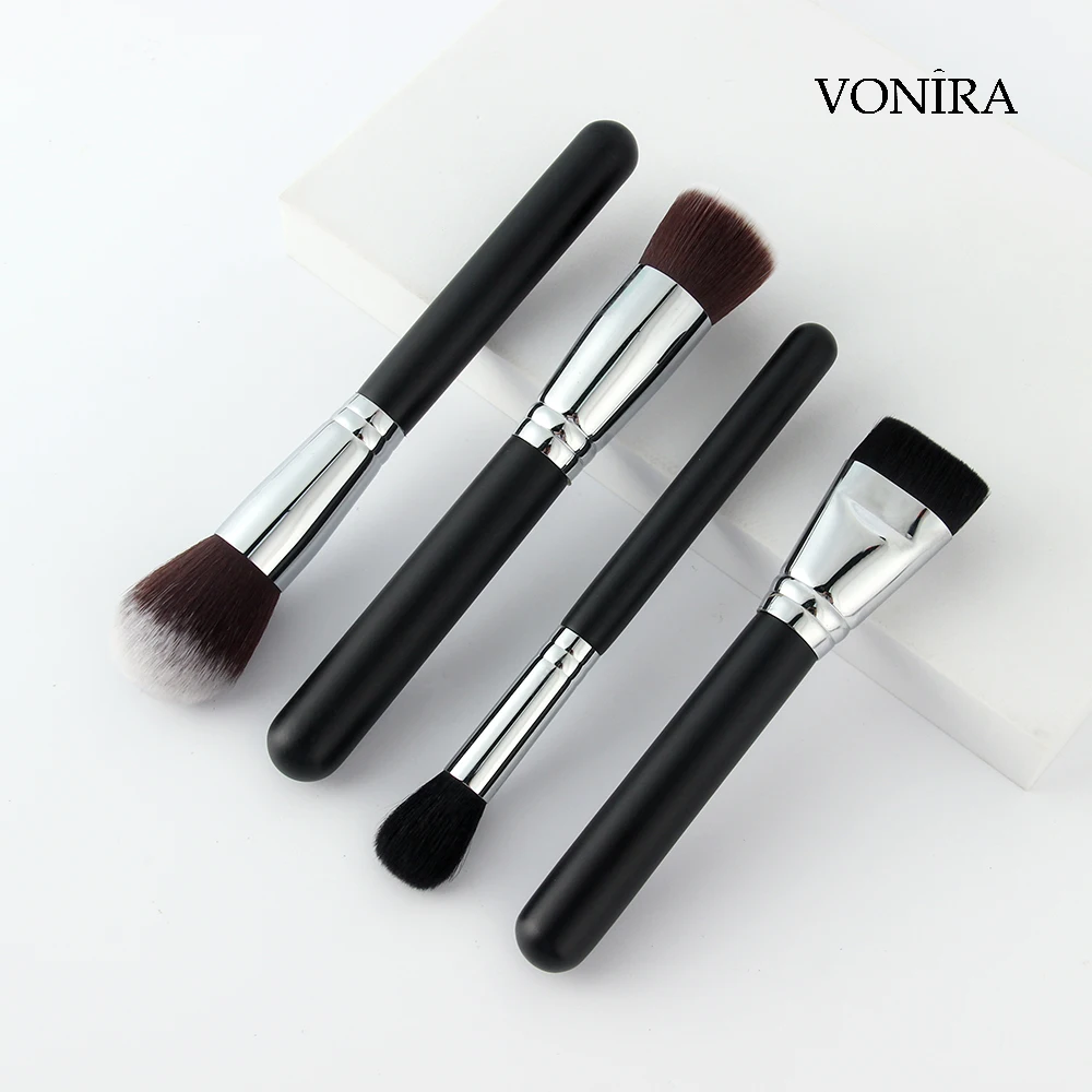 Vonira 10Pcs Professional Makeup Artist Studio Brushes Set Premium Synthetic Goat Hair Cosmetic Brushes Kit With Copper Ferrule