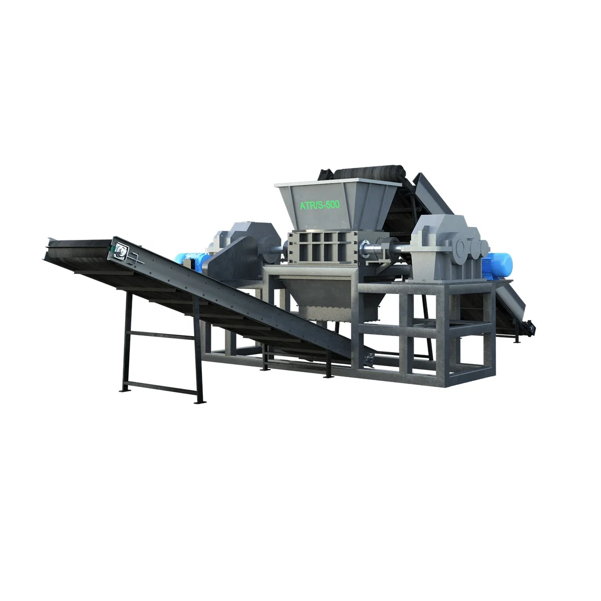Two-shaft industrial Shredder ATR/S 500 recycling for plastic rubber wood light scrap and other solid waste processing