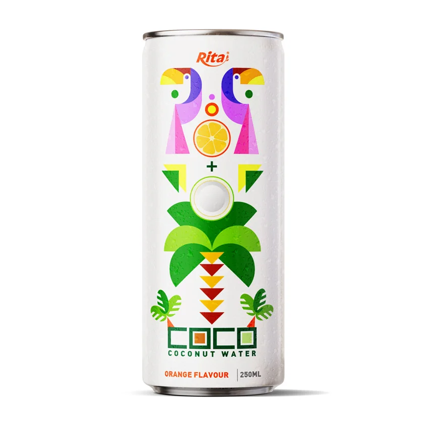 New Design 250ml Alu Can Natural Coconut Water with Passion Fruit Flavor Puree Made in Vietnam