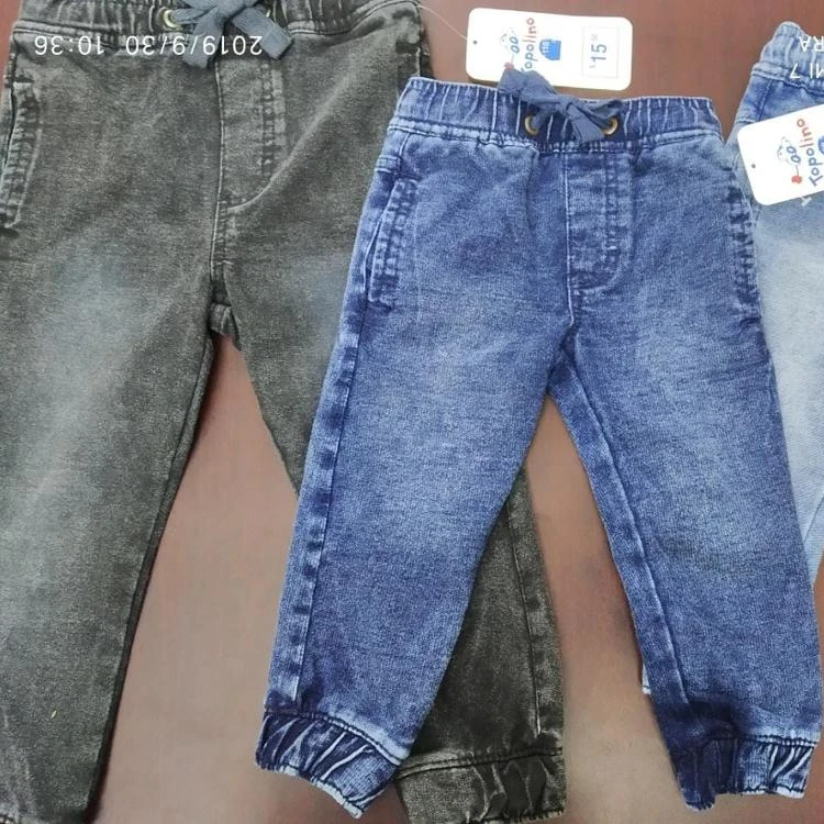 Boys Kids Drawstring Stretch Slim Fit Denim Elasticated Waist Joggers Jeans Pants Original Branded Labels Bangladesh Stock Lot