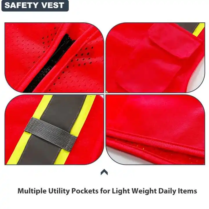 Hot Sale Of Custom Logo With Pockets Construction Wholesale High Visibility Reflective Safety Vest