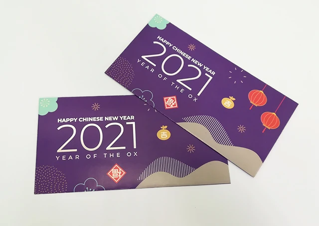 Customized Design Red / Purple Packet Custom Printing Ang Pao for Chinese New Year or Any Festivals