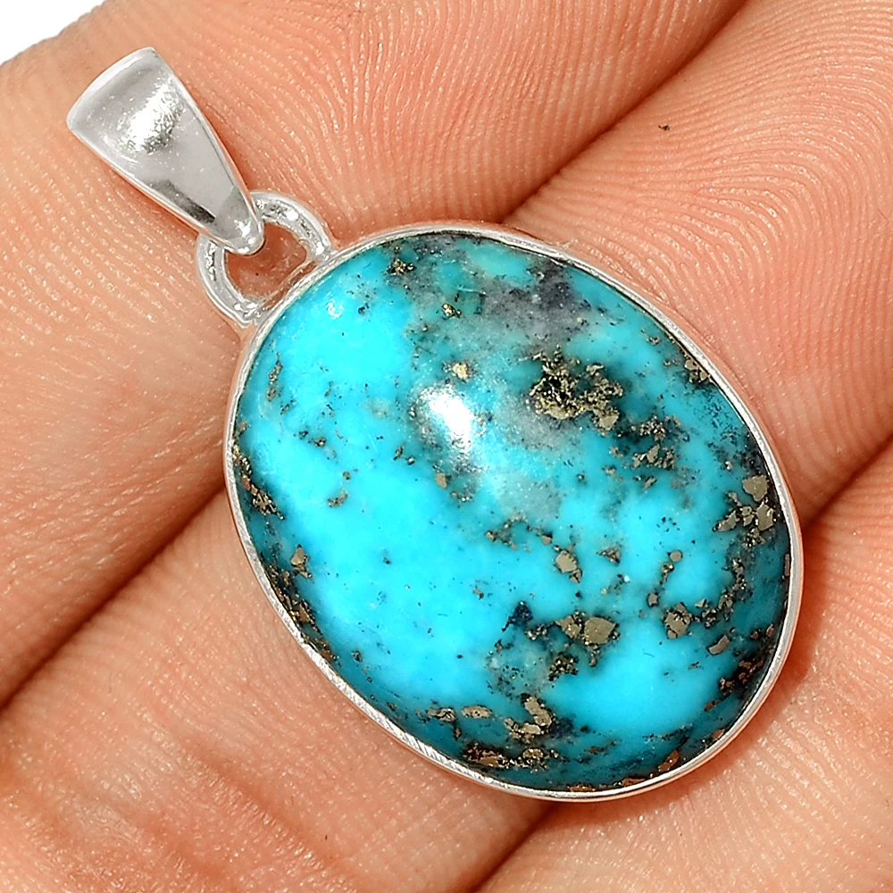 Оптовая продажа подвесок из драгоценных камней Nishapur персидской бирюзы серебряные украшения ручной работы