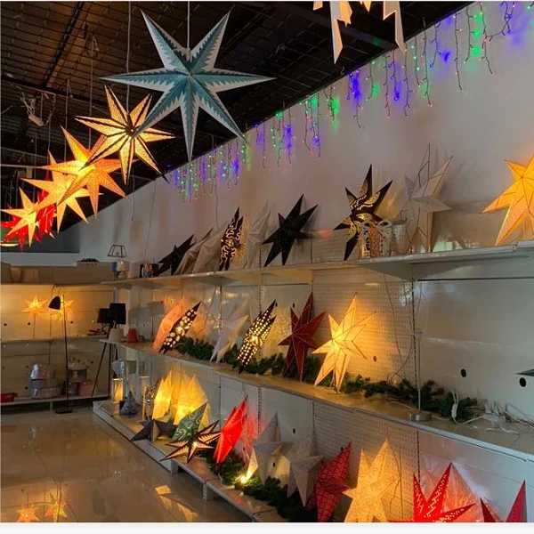 Подвесная Бумажная гирлянда со звездами ручной работы, украшение для вечеринки