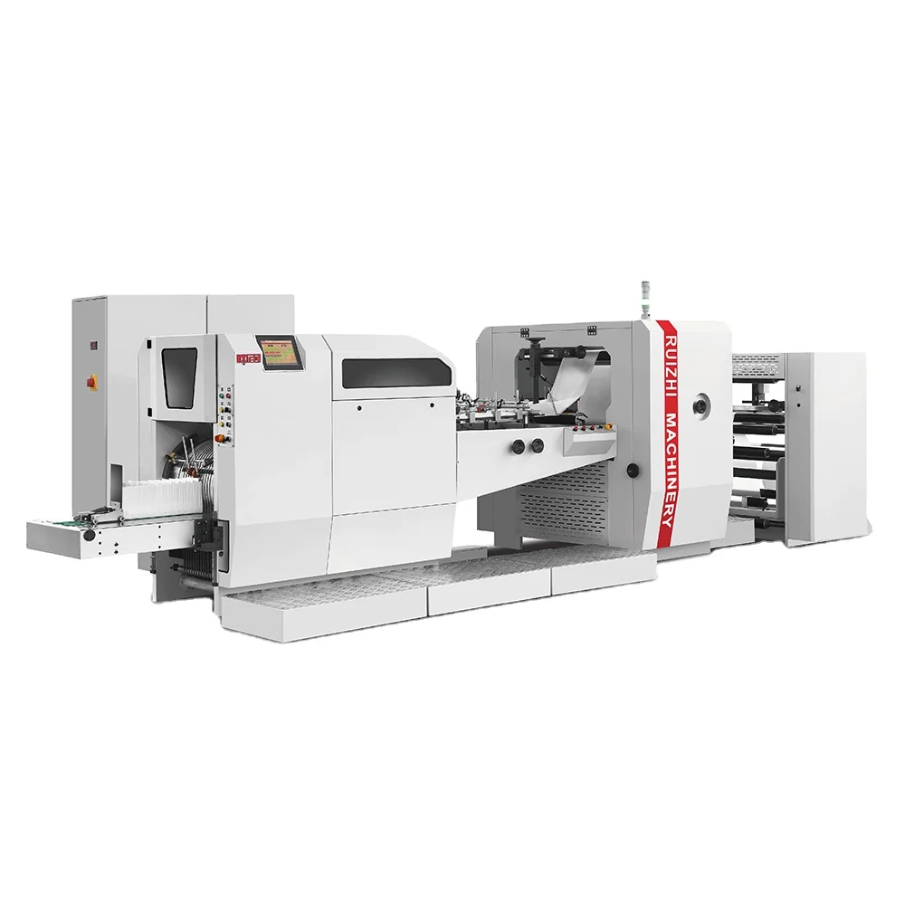 High Speed Fully Automatic Kraft Paper Window Baguette Bread Bag Making Machine