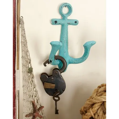 Customisable Set of 4 Metal Aluminium Anchor Wall hook for coats jackets and other things home decor