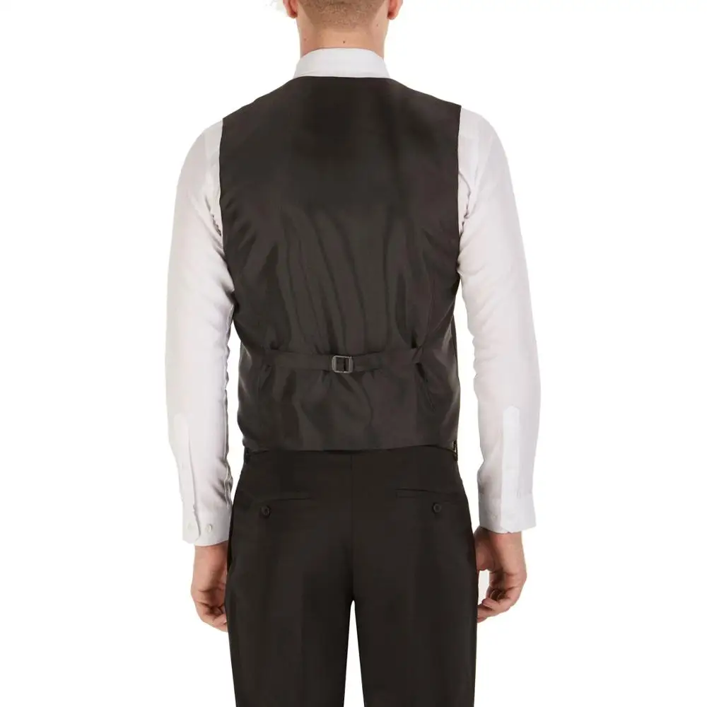  Жилет мужской однотонный из дышащей шерсти с V-образным вырезом