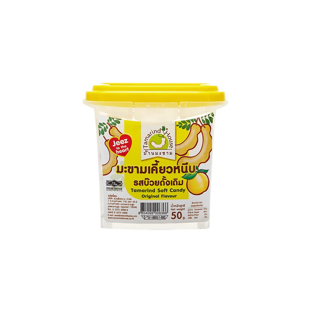 Мягкие жевательные конфеты Tamarind, 50 г/чашка (оригинальный аромат), 75% сладкий тамаринд и сливовый вкус из Таиланда