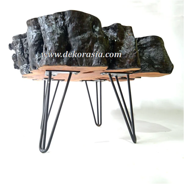 Маленький журнальный столик с четырьмя ножками деревянная железная ножка